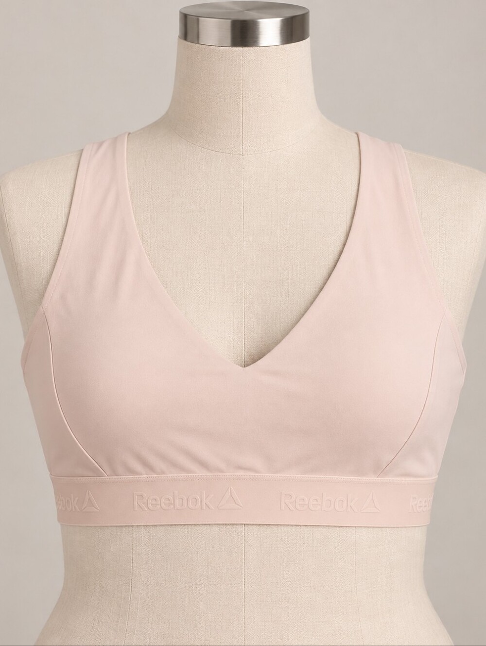 Reebok Women’s Blush Pink V-Neck Sports Bra Size XXL